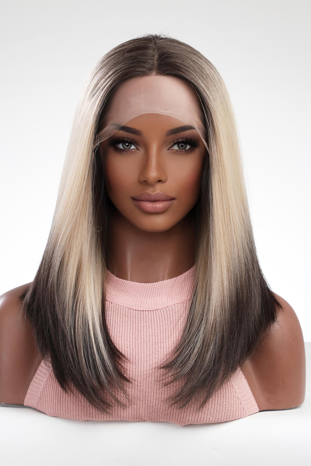 16" Lace Front Synthetic Long Straight Wig 150% Density