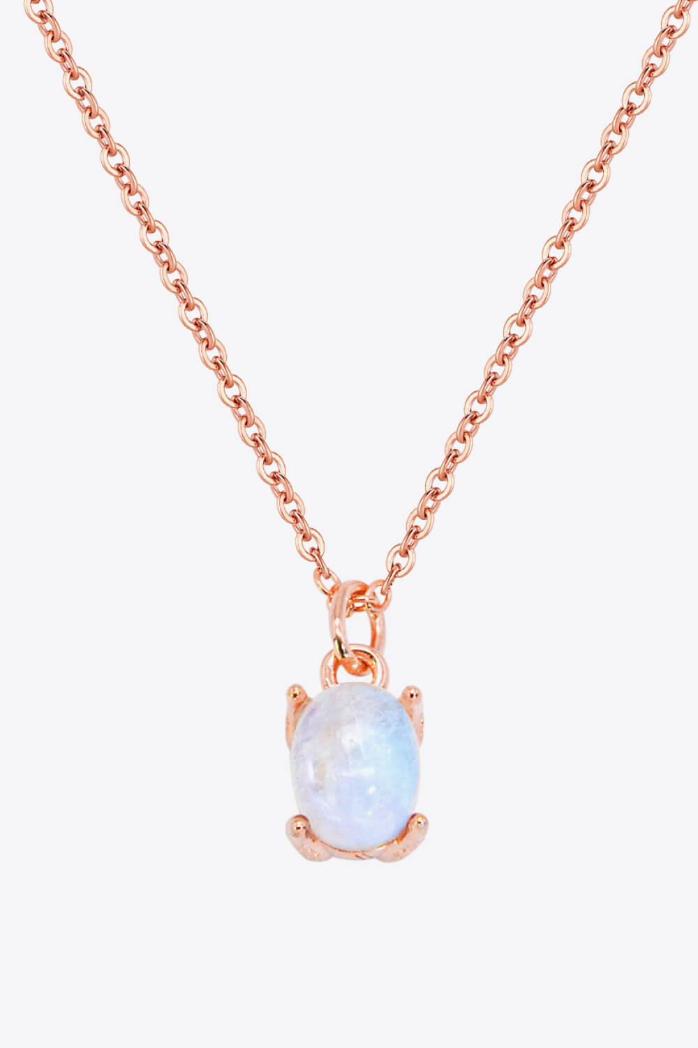 Natural 4-Prong Pendant Moonstone Necklace