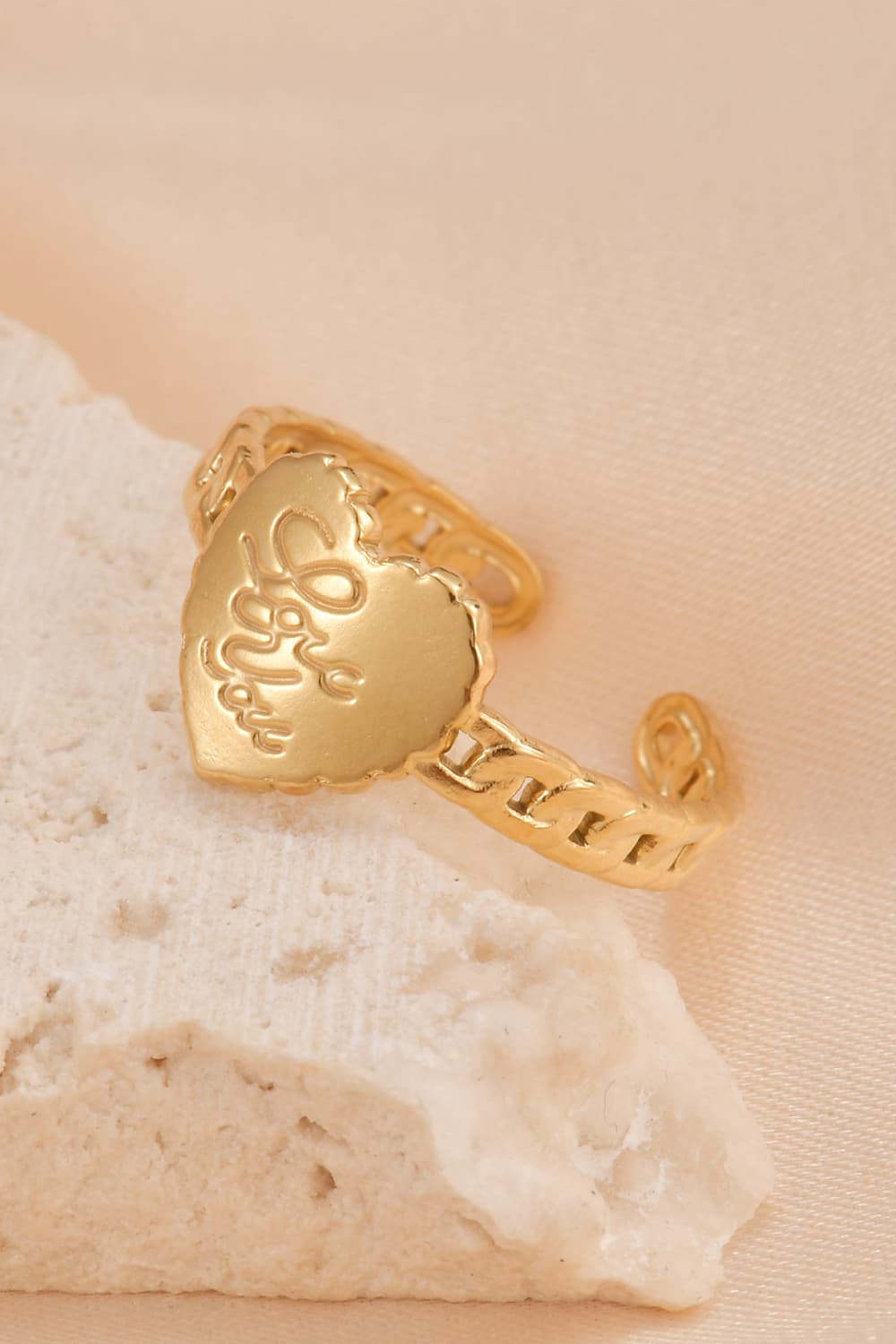 14K Gold Plated LOVE YOU Open Ring