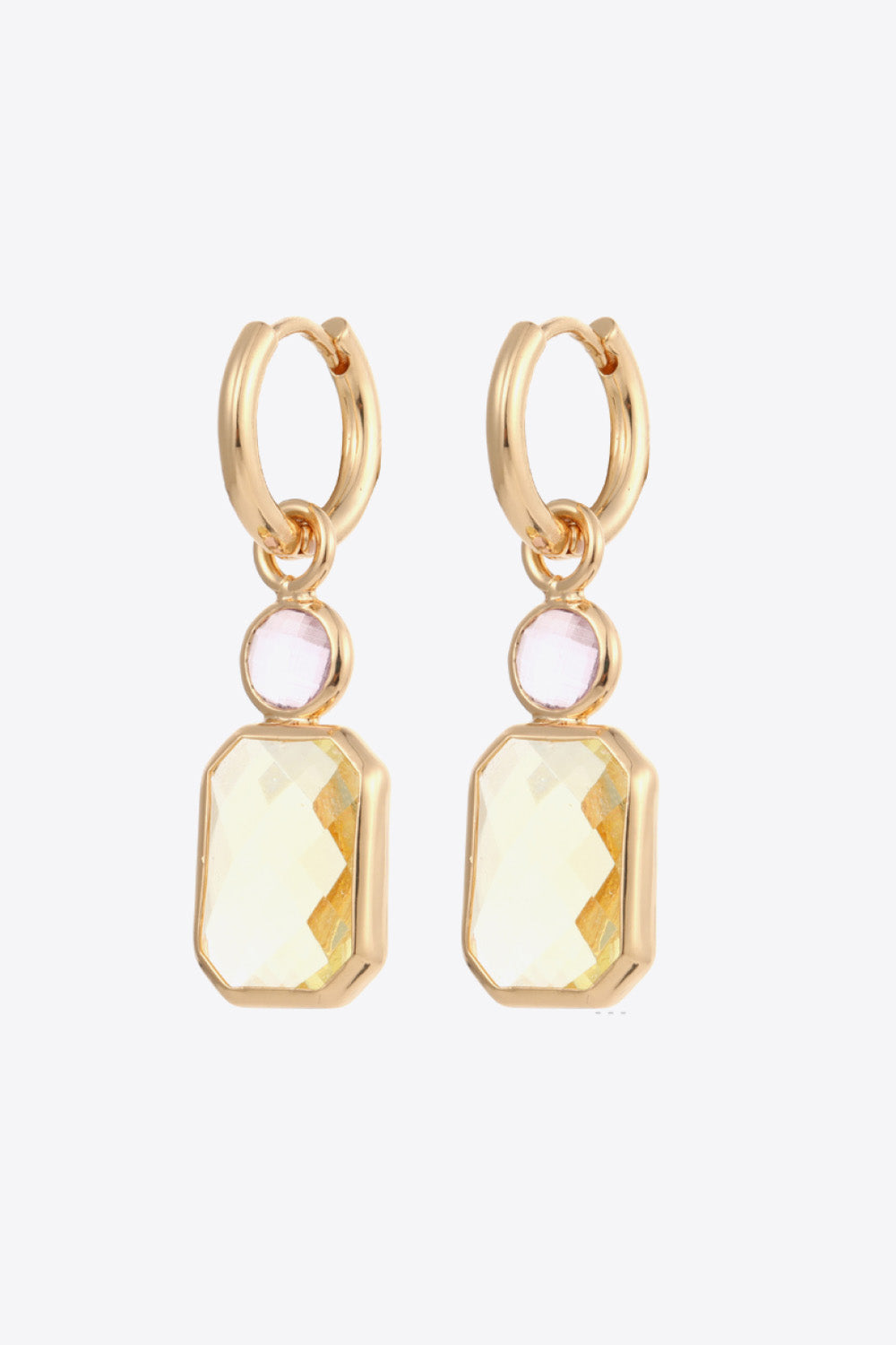 Glass Stone Copper Earrings